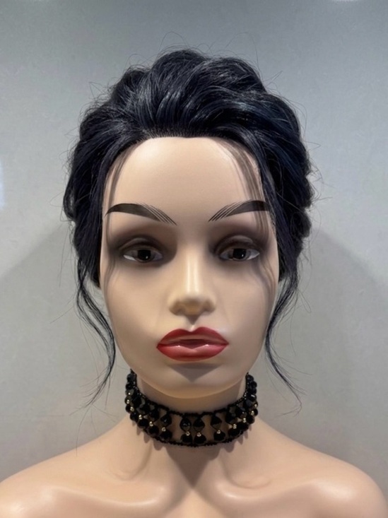 Unsigned Jewelry - Vintage Black Beaded Choker Necklace with Gold Accents
